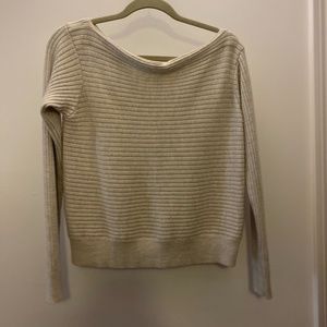 BABATON RIBBED OFF THE SHOULDER SWEATER